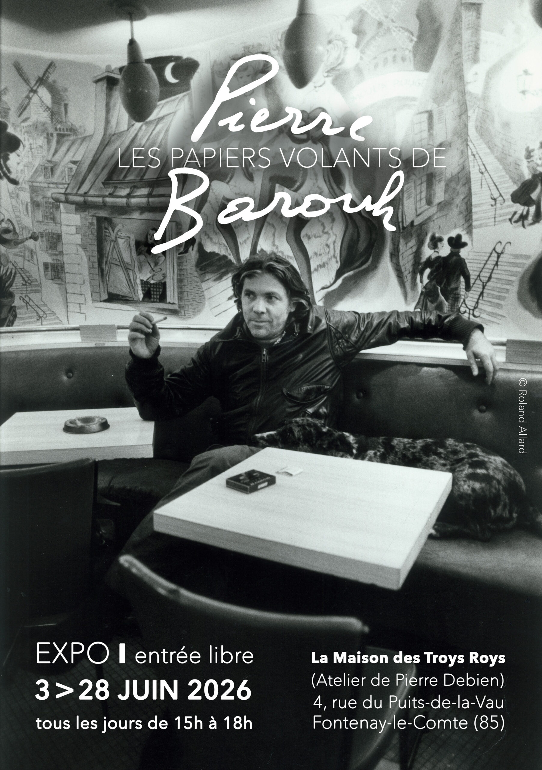 L&rsquo;exposition « Les Papiers Volants de Pierre Barouh» du 3 au 28 juin 2026 à  Fontenay-le-Conte (85)
