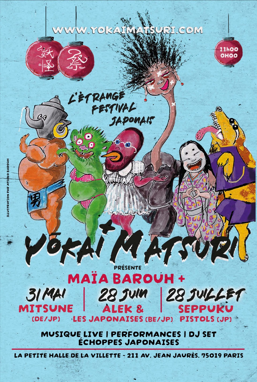 Yōkai Matsuri s’invite à la Petite Halle de la Villette le 31 mai – 18 juin – 28 juillet par Maïa Barouh !