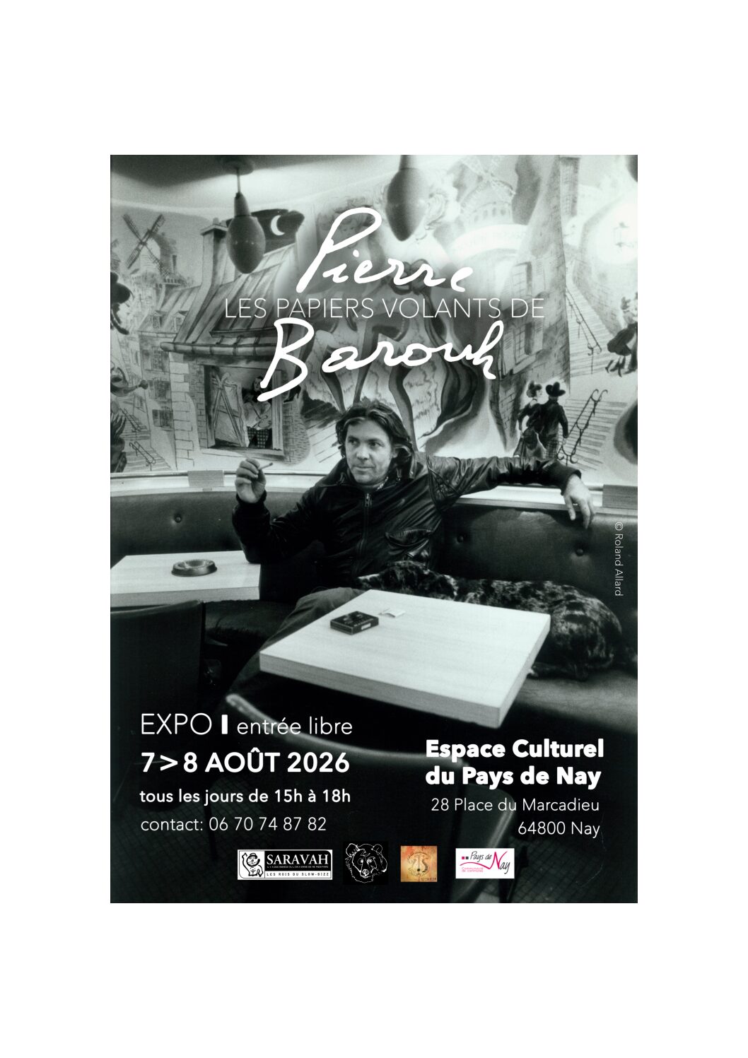 L&rsquo;exposition « Les Papiers Volants de Pierre Barouh» Le 7 et 8 août 2026 – Espace Culturel  du pays de Nay (64800)