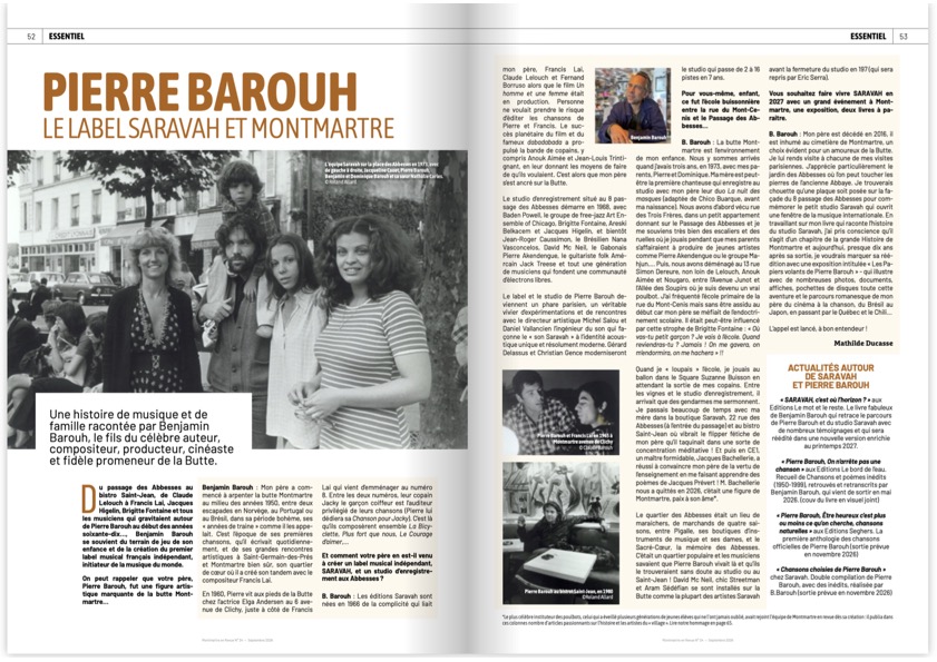 Pierre Barouh – Le Label Saravah et Montmartre